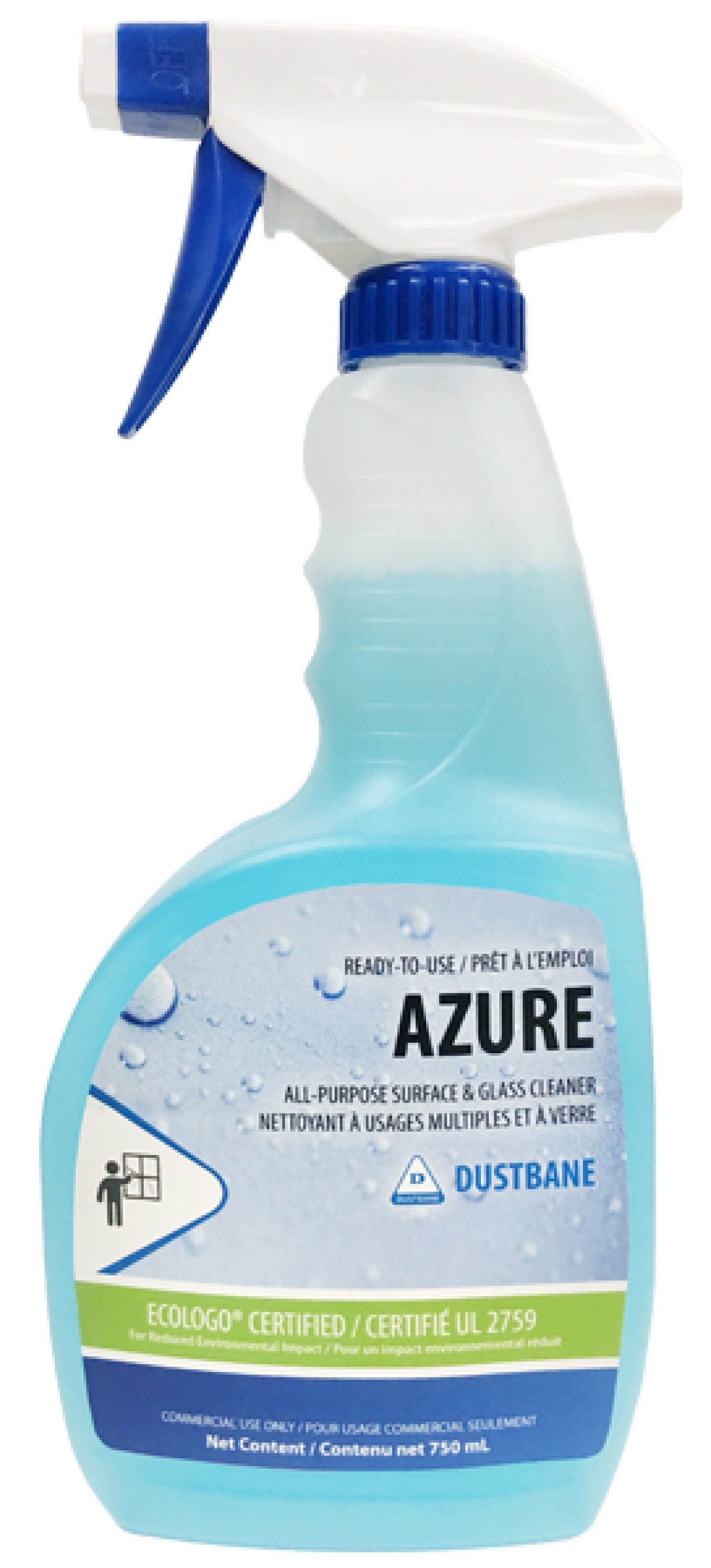 750ML DUSTBANE® AZURE™ SURFACE & GLASS CLEANER, RTU, ECOLOGO®