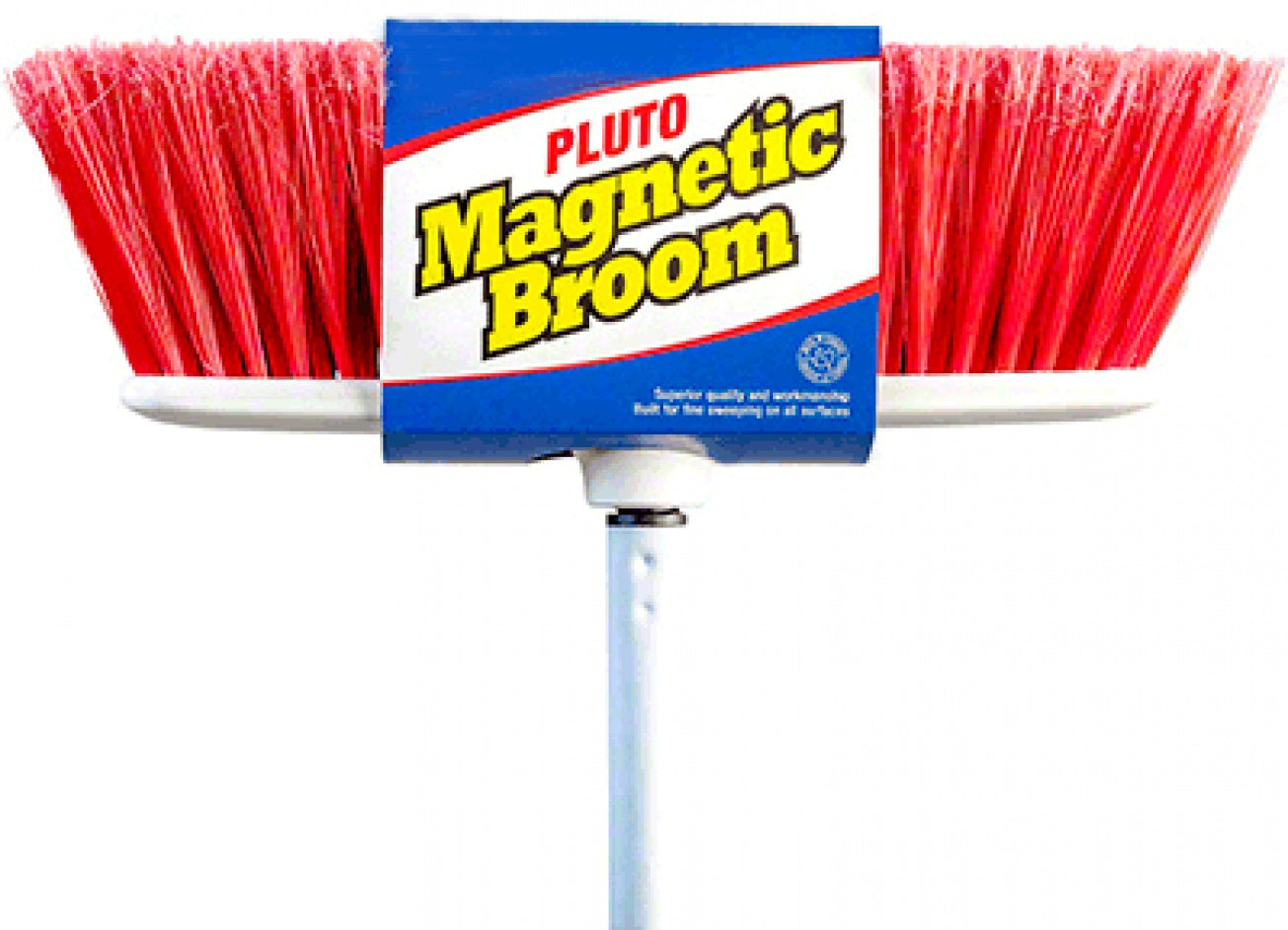 48" PLUTO® LARGE, MAGNETIC BROOM, INDOOR, FLAT BRISTLES, METAL HANDLE