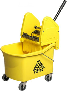 30L/32QT GRIZZLY™ DOWNPRESS WRINGER &amp; BUCKET COMBO, YELLOW, SET