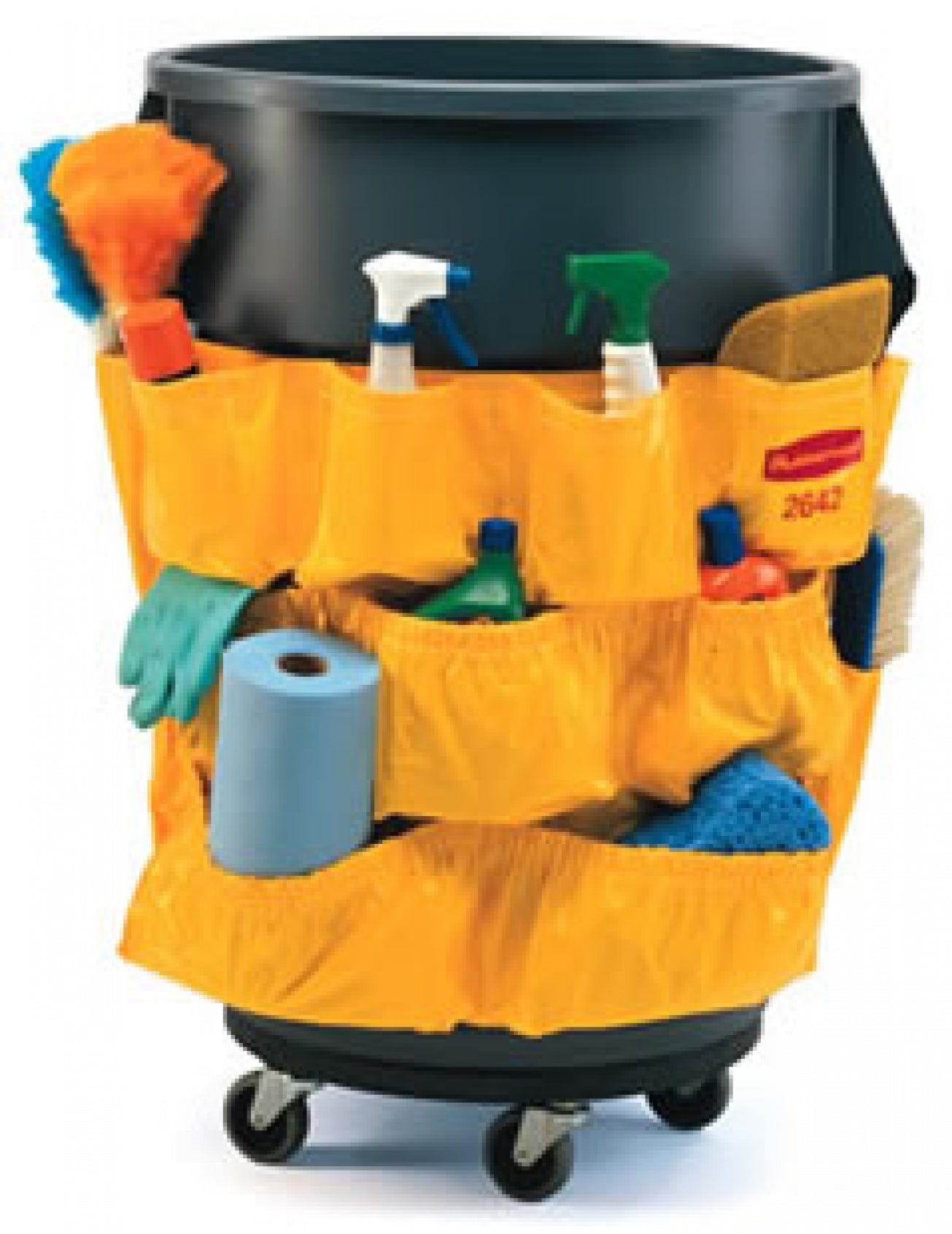 RUBBERMAID® CADDY BAG FOR BRUTE™ BINS, VINYL, YELLOW, FITS 121L &amp; 166L