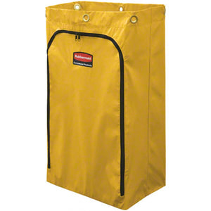 RUBBERMAID® REPLACEMENT ZIPPERED VINYL BAG FOR JANITOR CART, YELLOW