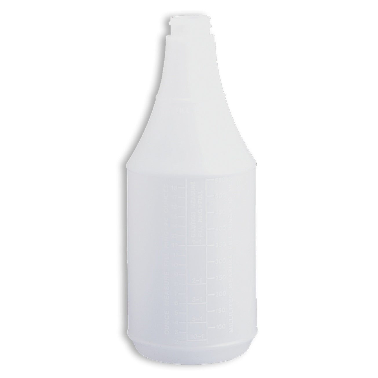 24OZ TOLCO® ROUND POLY BOTTLE W/ EMBOSSED SCALE, PLASTIC, CLEAR